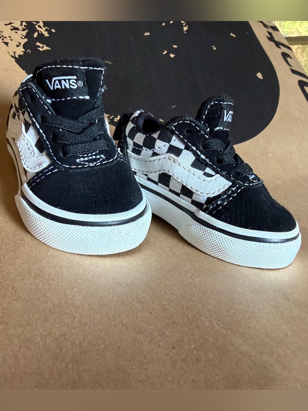 Vans Baby 2c Black & White Checkerboard Low-Top Sneakers
